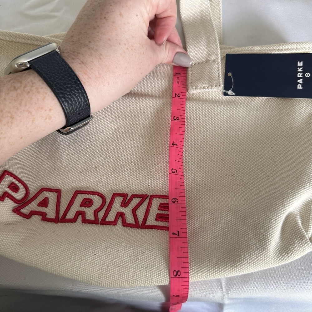 Parke x Target Mini Canvas Tote Bag Handbag Purse Beige Red NWT Sold Out - Picture 8 of 11